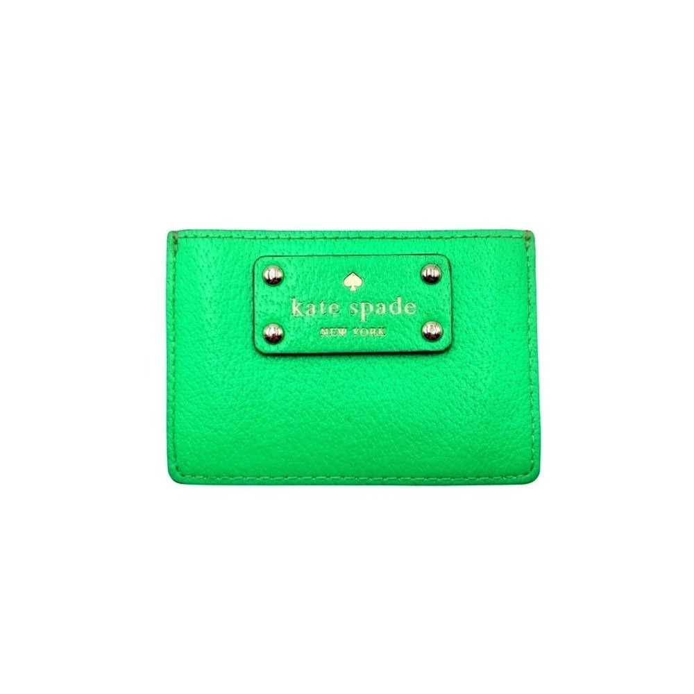 Kate Spade Wellesley Graham Card Case Bright Green Leather